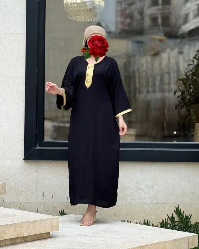 🧵🪡پیراهن ساحلی کتیبه طلایی اوریجینال
