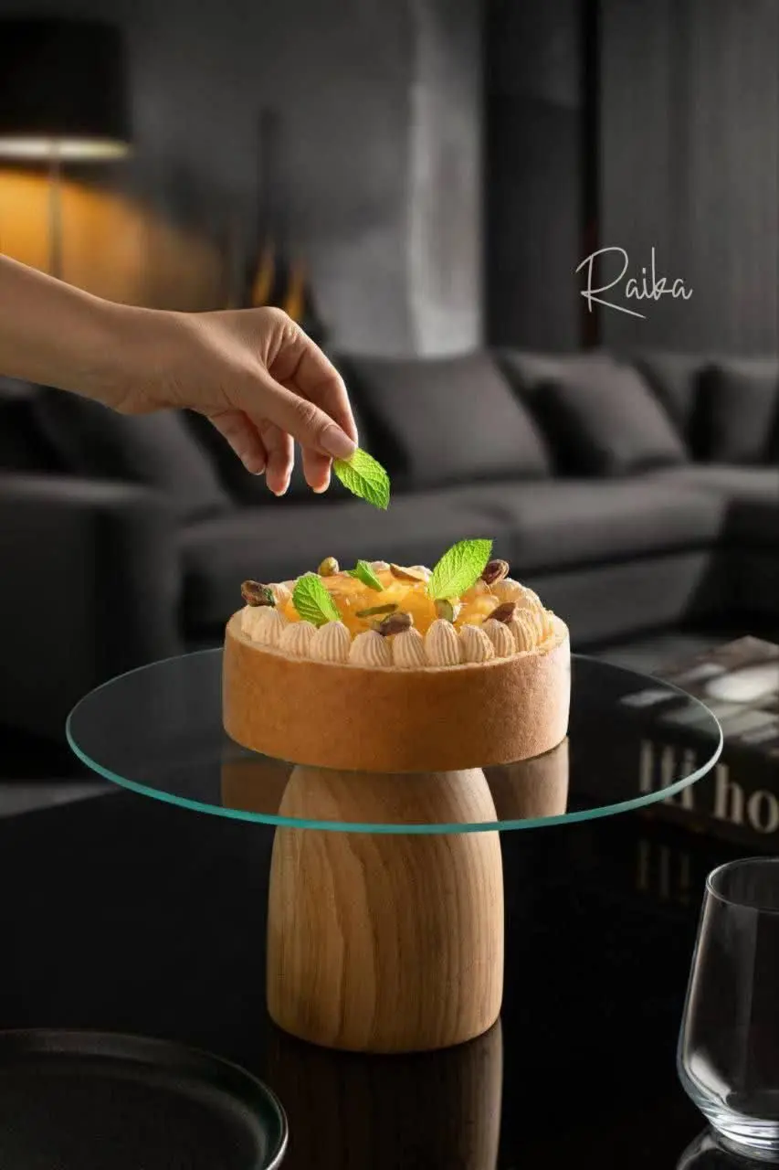 💥سرو شیشه ای پایه چوبی💥