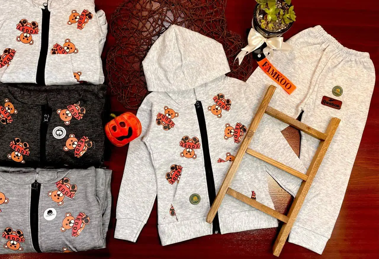 🧶 هودی شلوار کرکی 🤩 تمام زیپ
