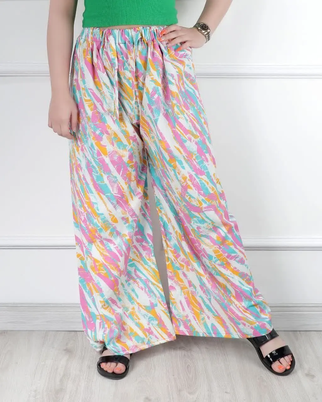 شلوار طرح فلور و ابرنگی
