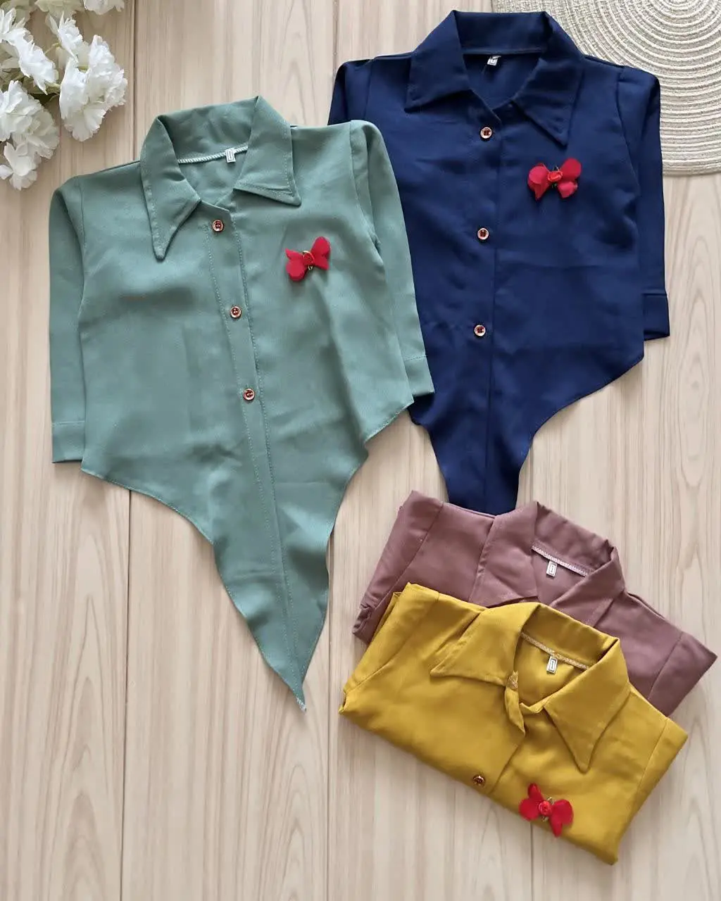 لباس دخترانه پیراهن پایین گره‌ای
