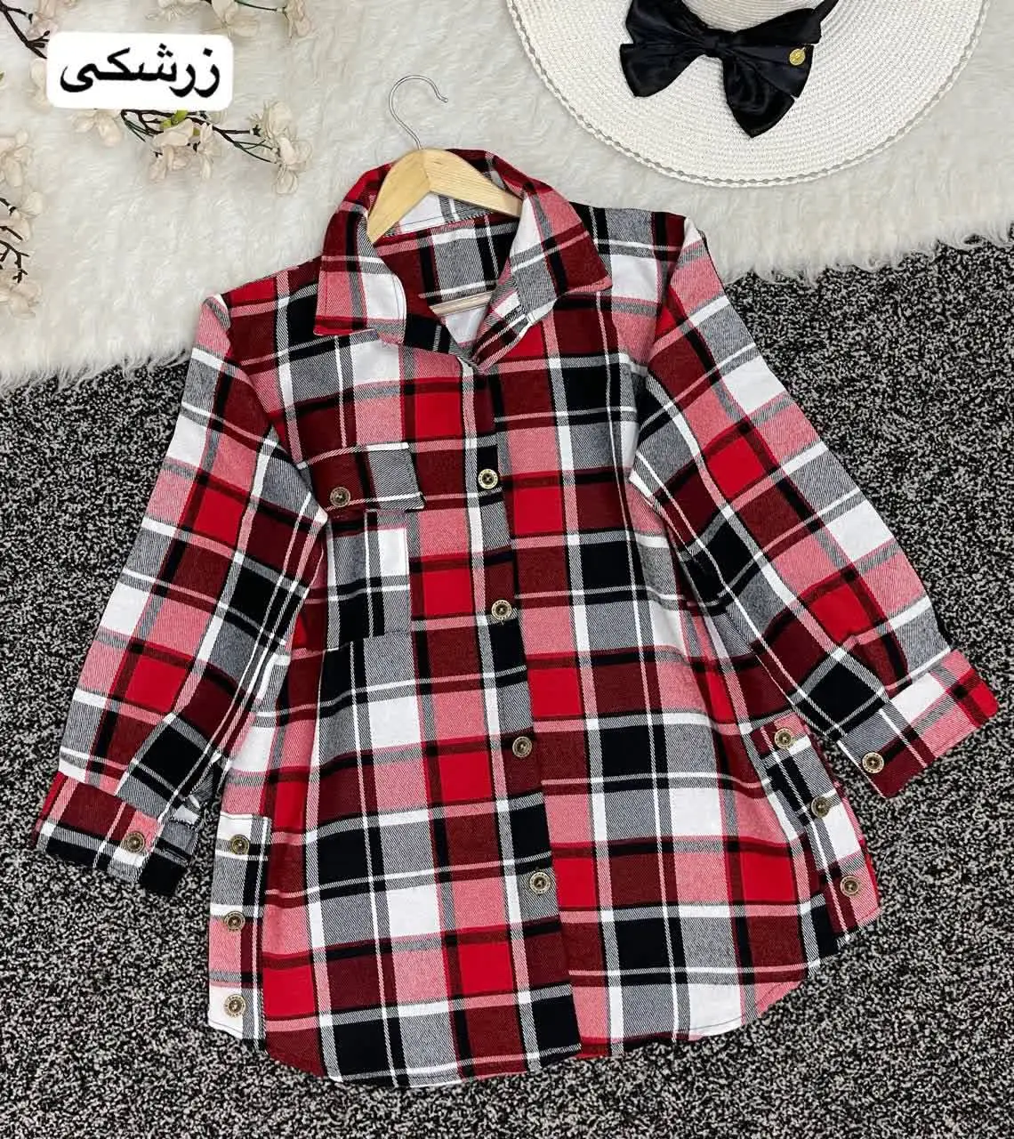 مانتو بغل دکمه پشمی