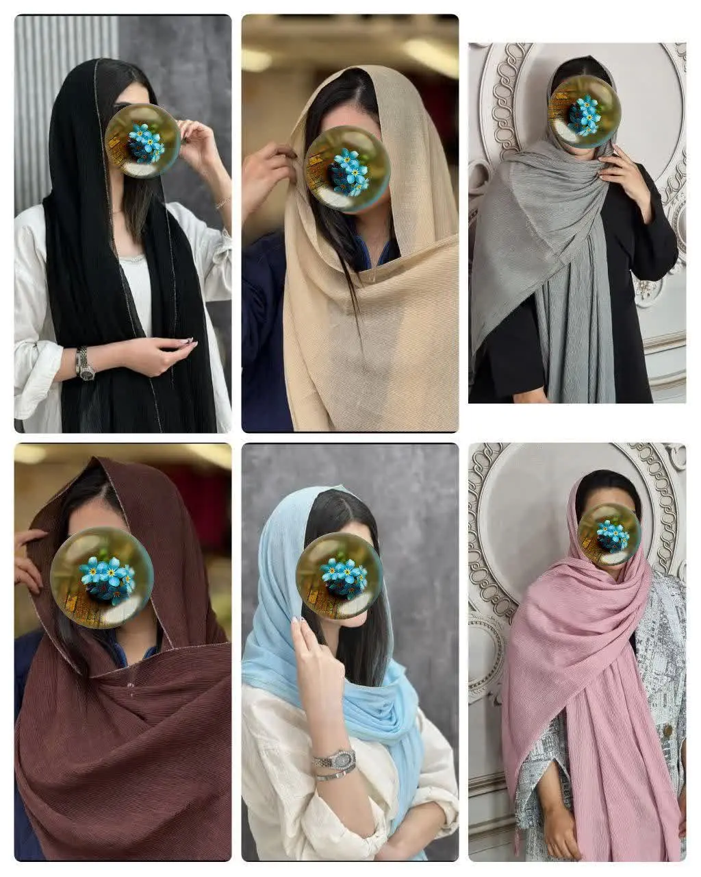 🐝شال برشکا سیا اسکارف