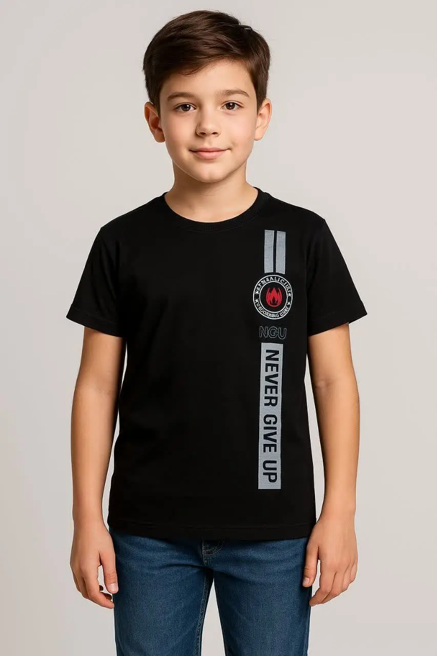 ⚜تیشرت تک مشکی پسرانه
