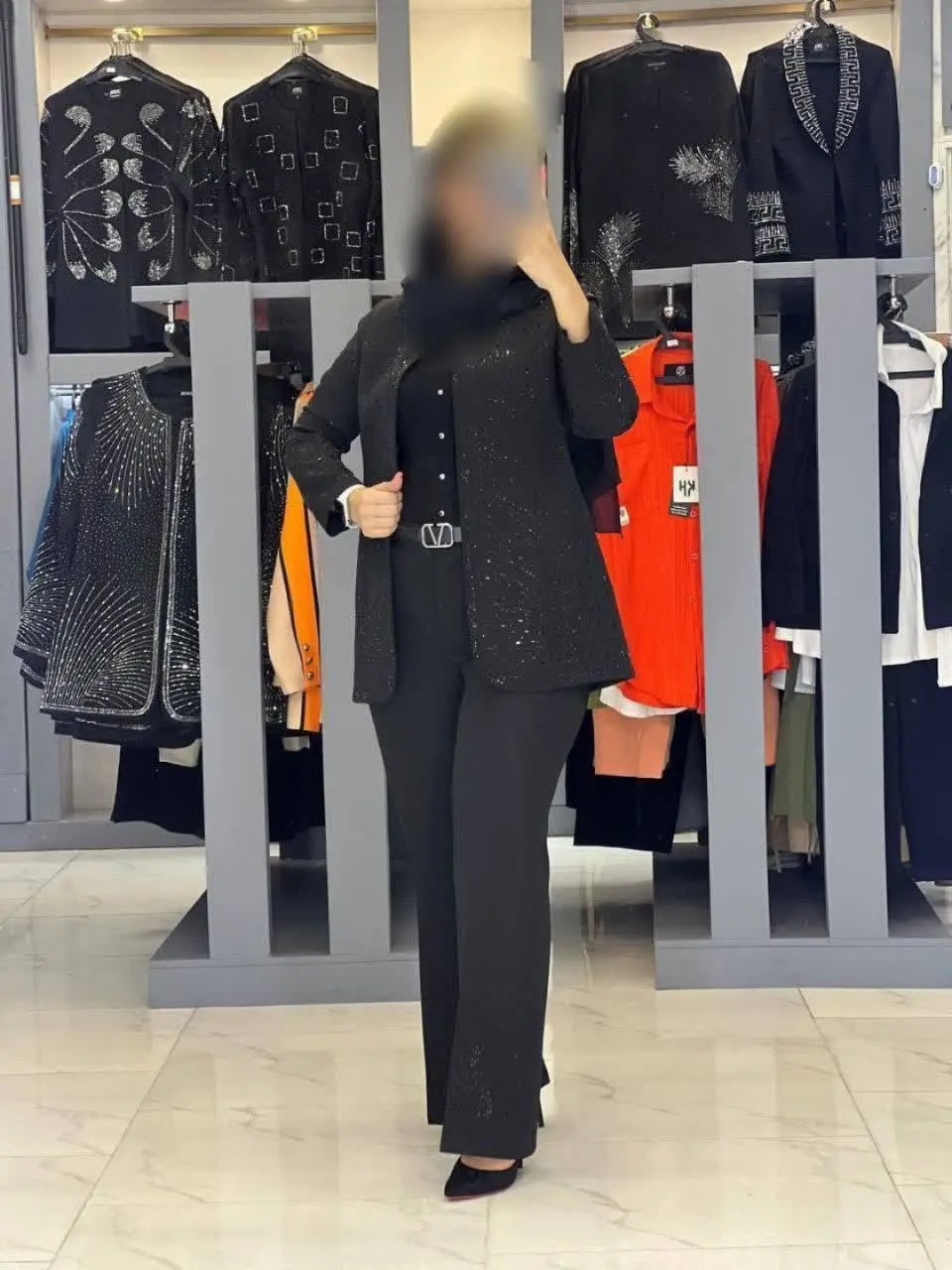 👚نام: کت شلوار آذین نگین مشکی
