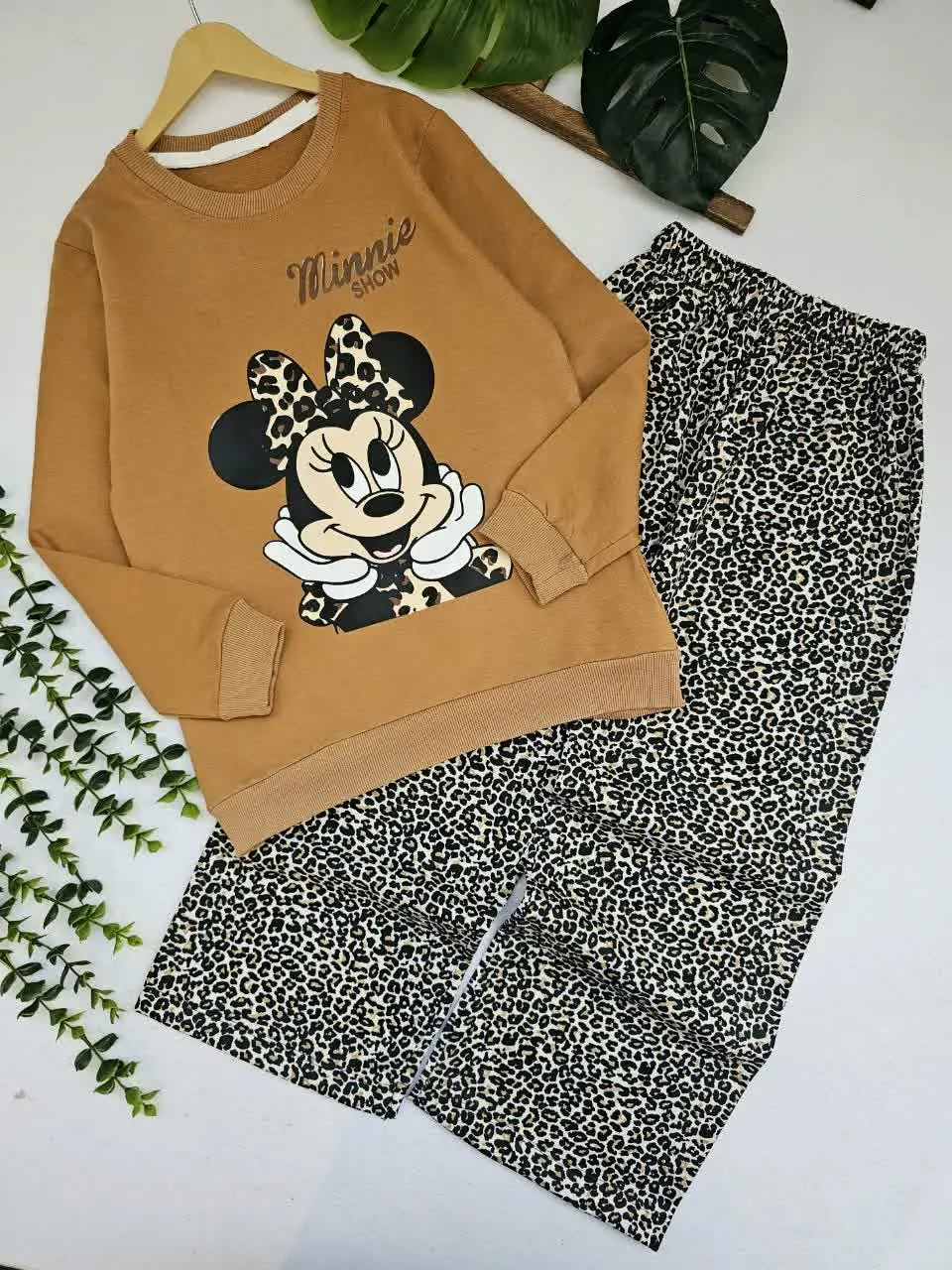 بلوز شلوار پاپیون پلنگی
