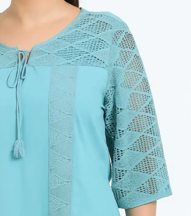 🌼شومیز خارجی آستین گیپور