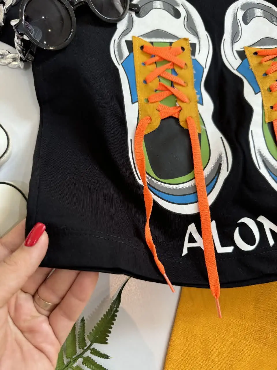 👚نام: ست اسپرت چاپ کفش بند دار سه بعدی
