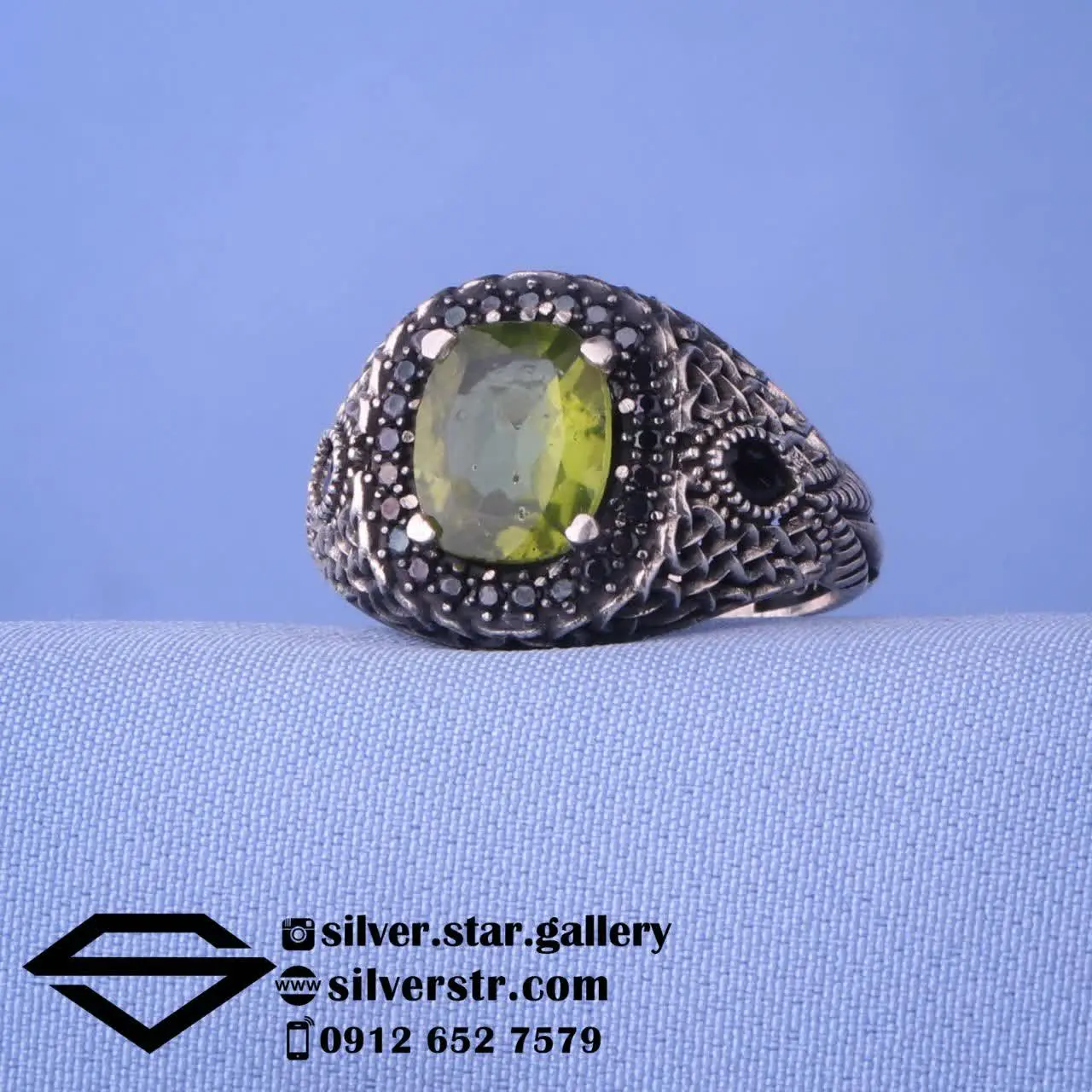 💎 انگشتر #مردانه زبرجد اسپرت کد ۱۲۷۴
