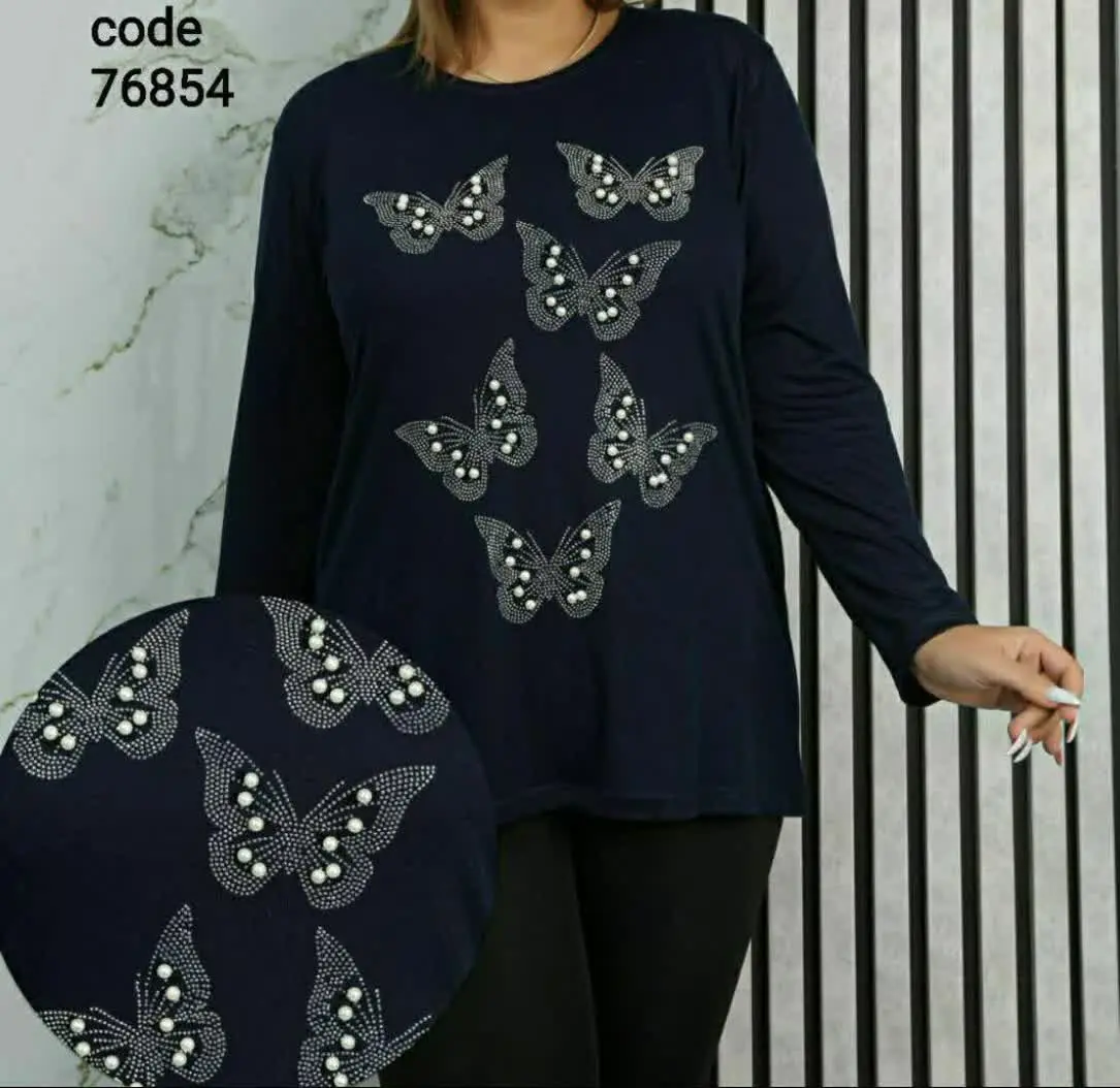 🛍 💝 بلوز سایز بزرگ مرواریدی...