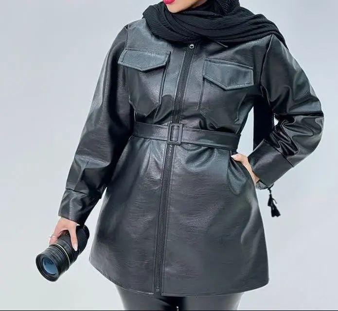 🖋نام: مانتو چرم جلو زیپ
