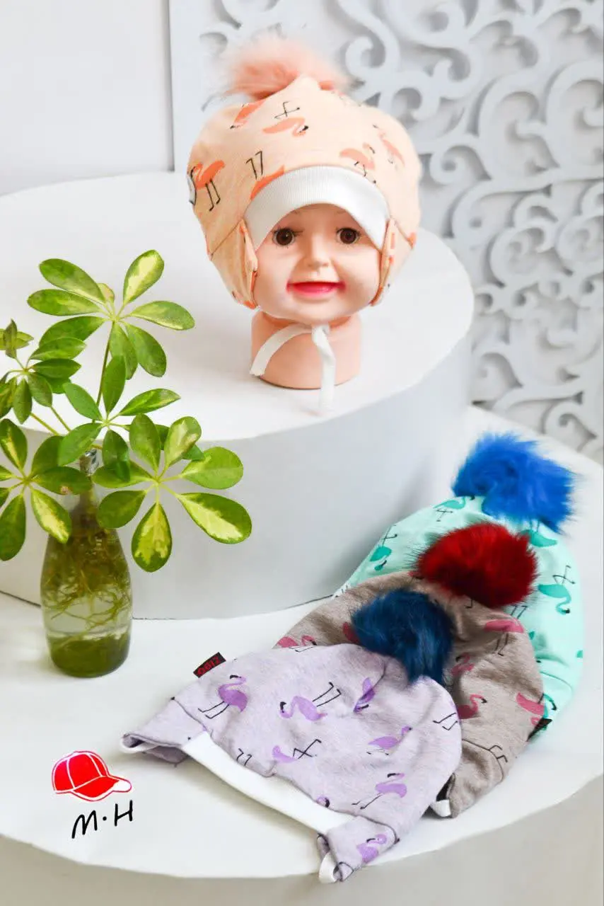 کلاه نوزادی پاییزی پوم دار 👌💯
