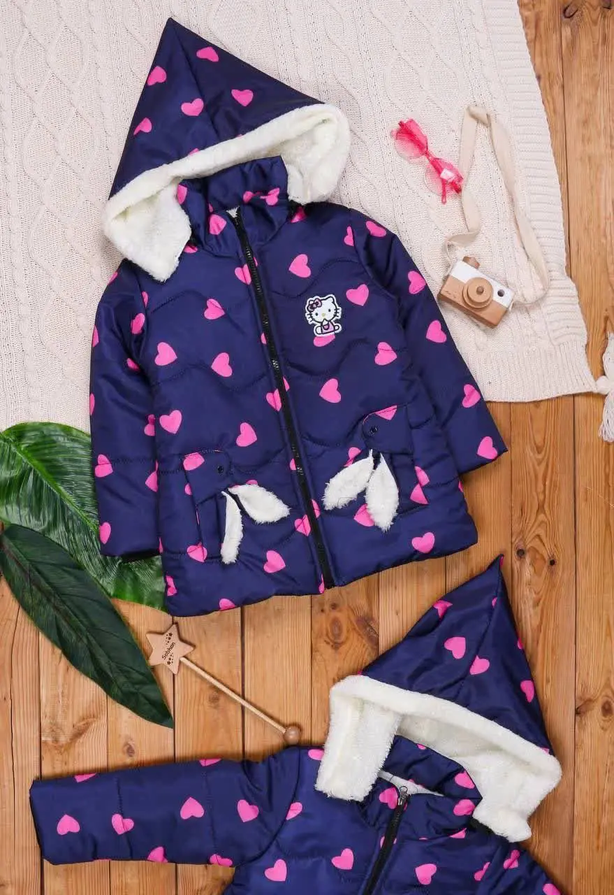 🎄کاپشن دخترانه تمام چاپ قلب...