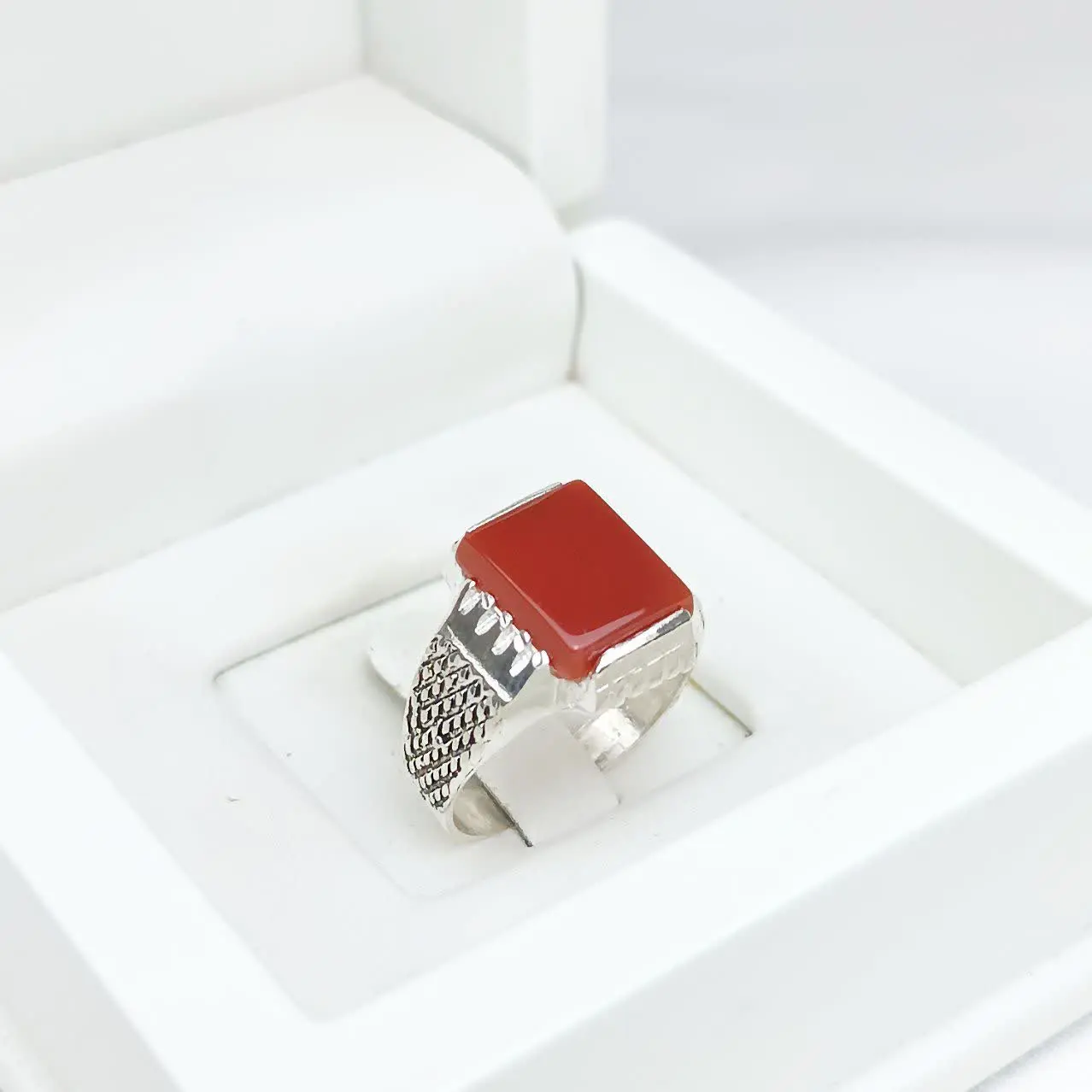 انگشتر نقره مردانه ٤ گوش مد...