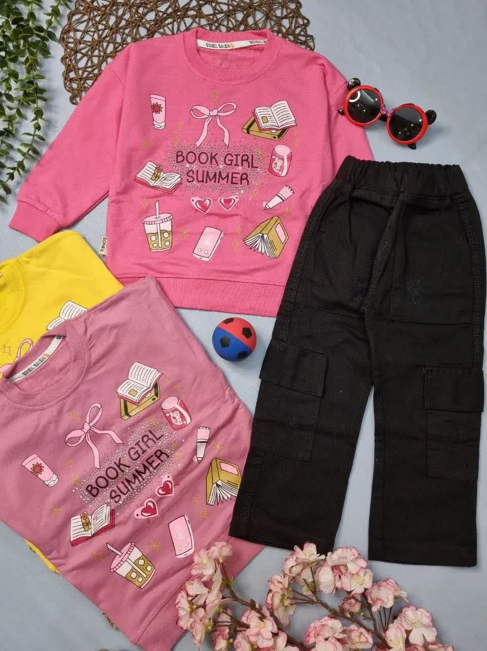 🌹بلوز با شلوار کارگو دخترانه👩