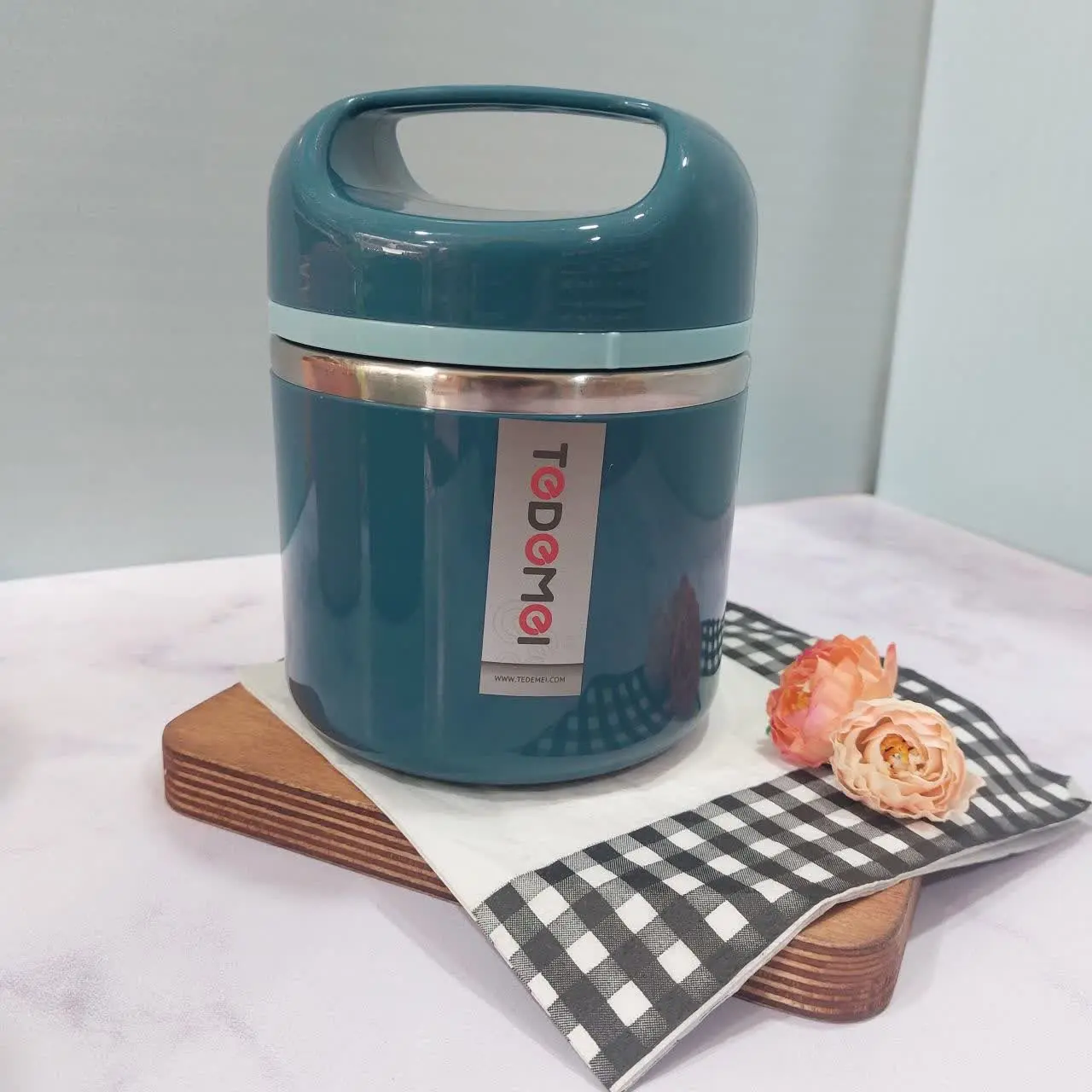 🌈ظرف غذا استیل دو طبقه دسته...