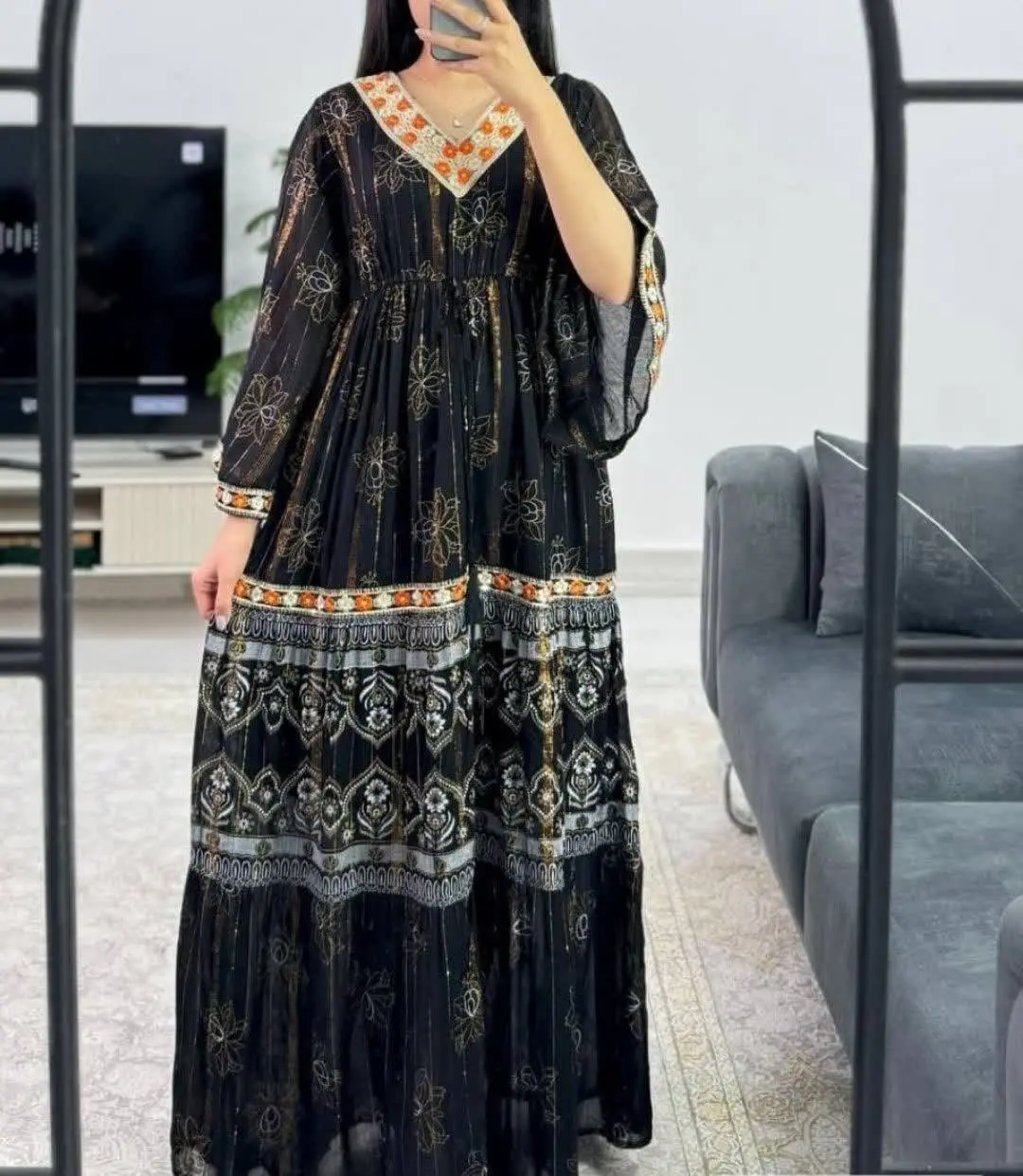 ✅پیراهن هندی کریشه طلاکوب
