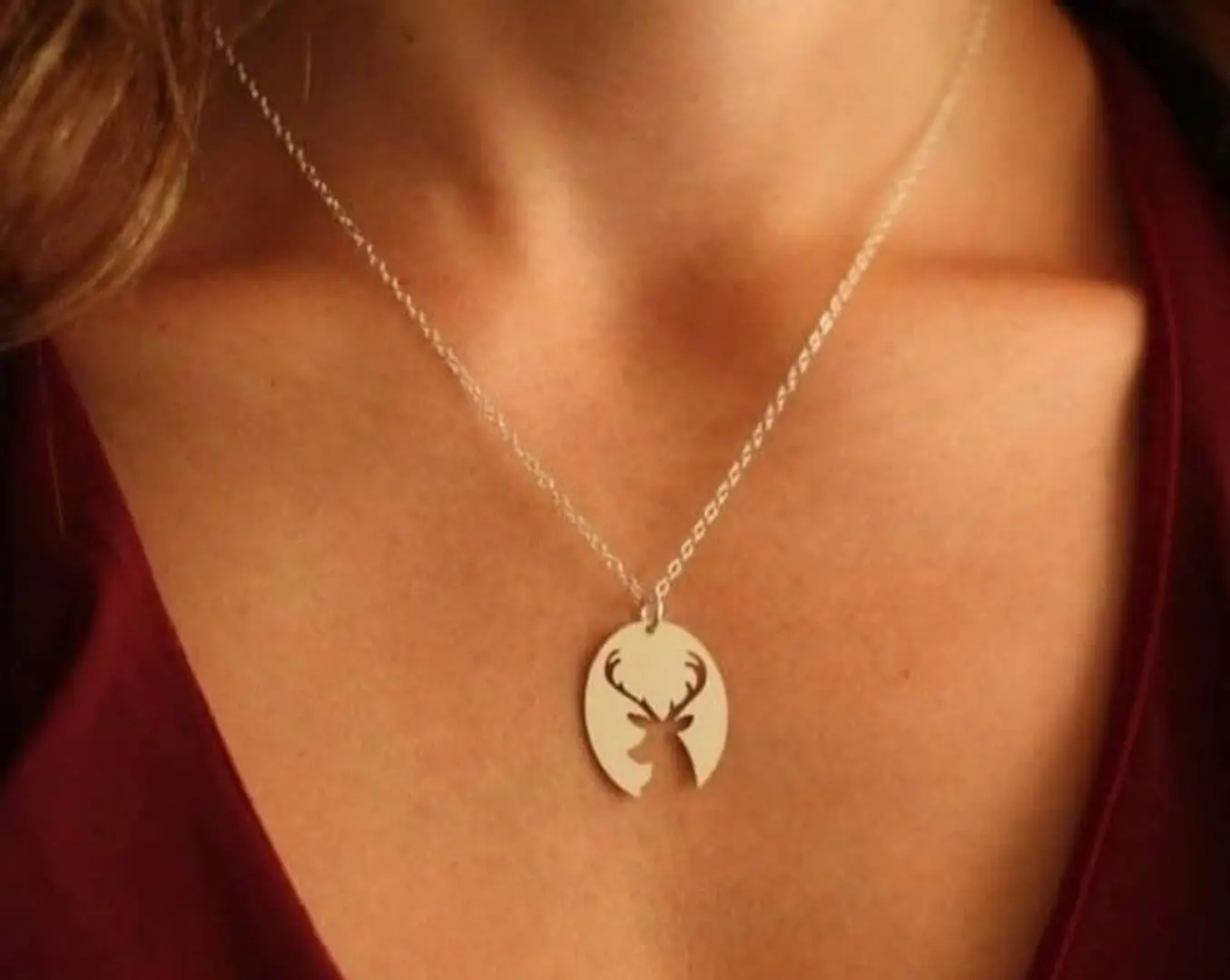 💍گردنبند شاخ گوزن طلایی دوب...