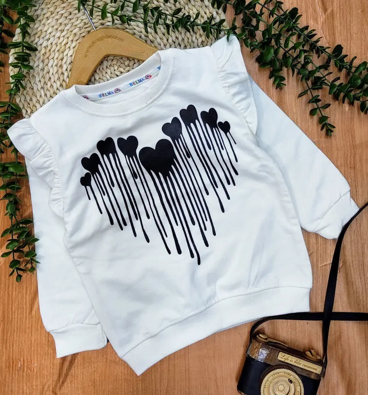 بلوز تک دخترانه قلب آبشاری