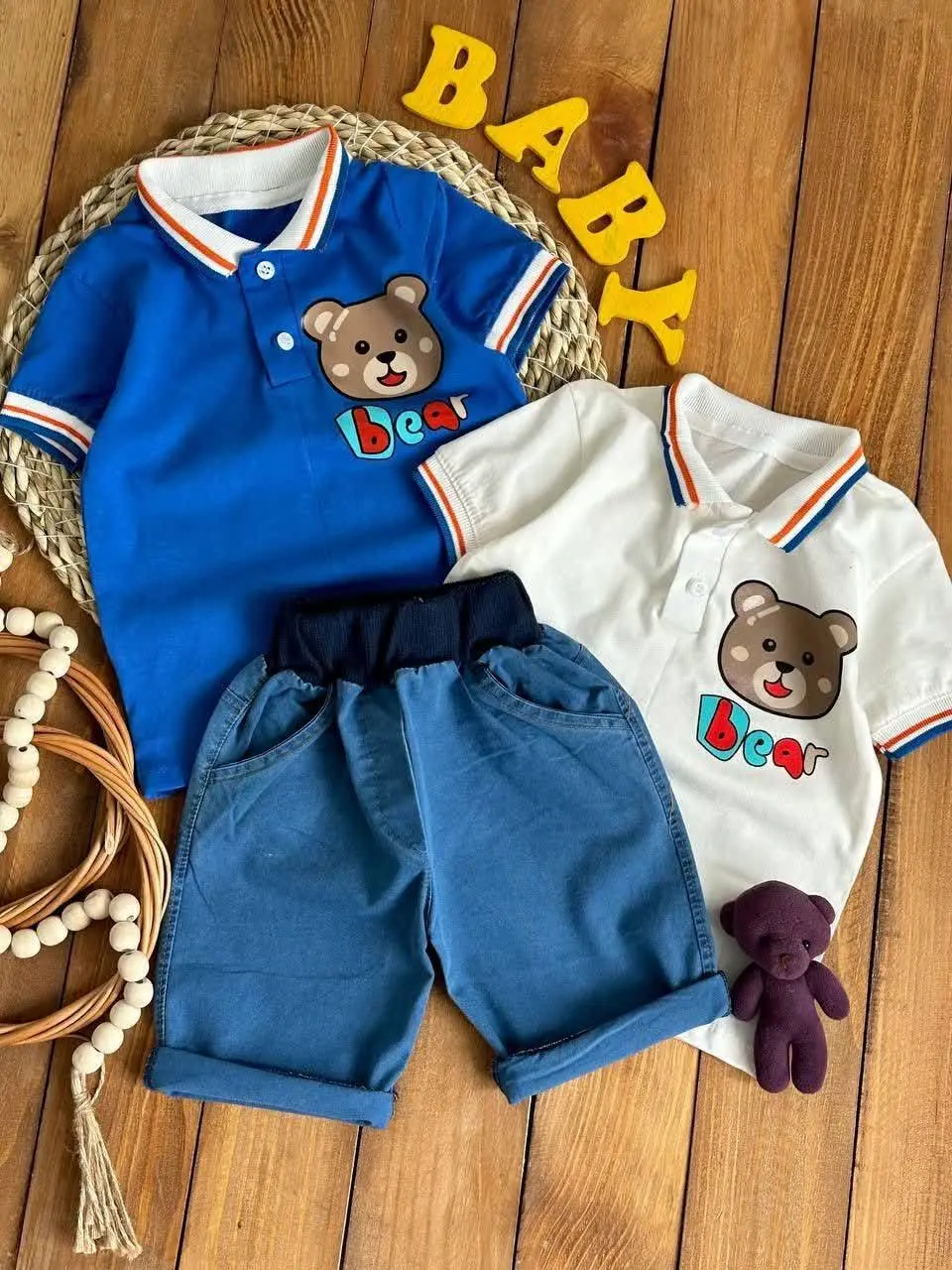 👚نام: ست بیرونی پسرانه خرس یقه دار
