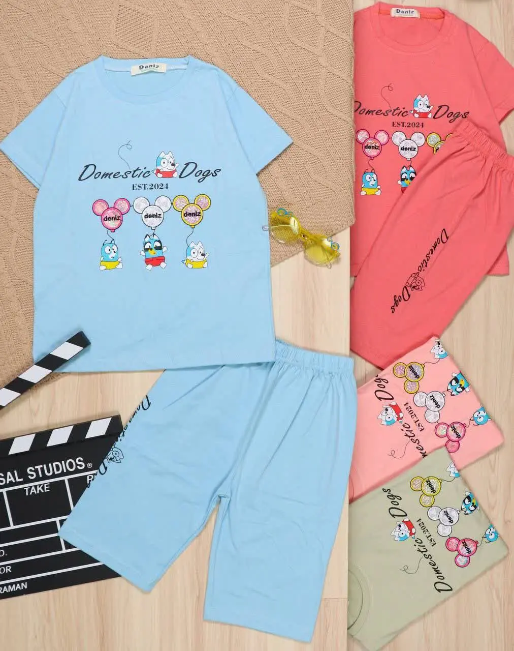 👫تیشرت و شلوارک گلدوزی ۳ میکی👫
