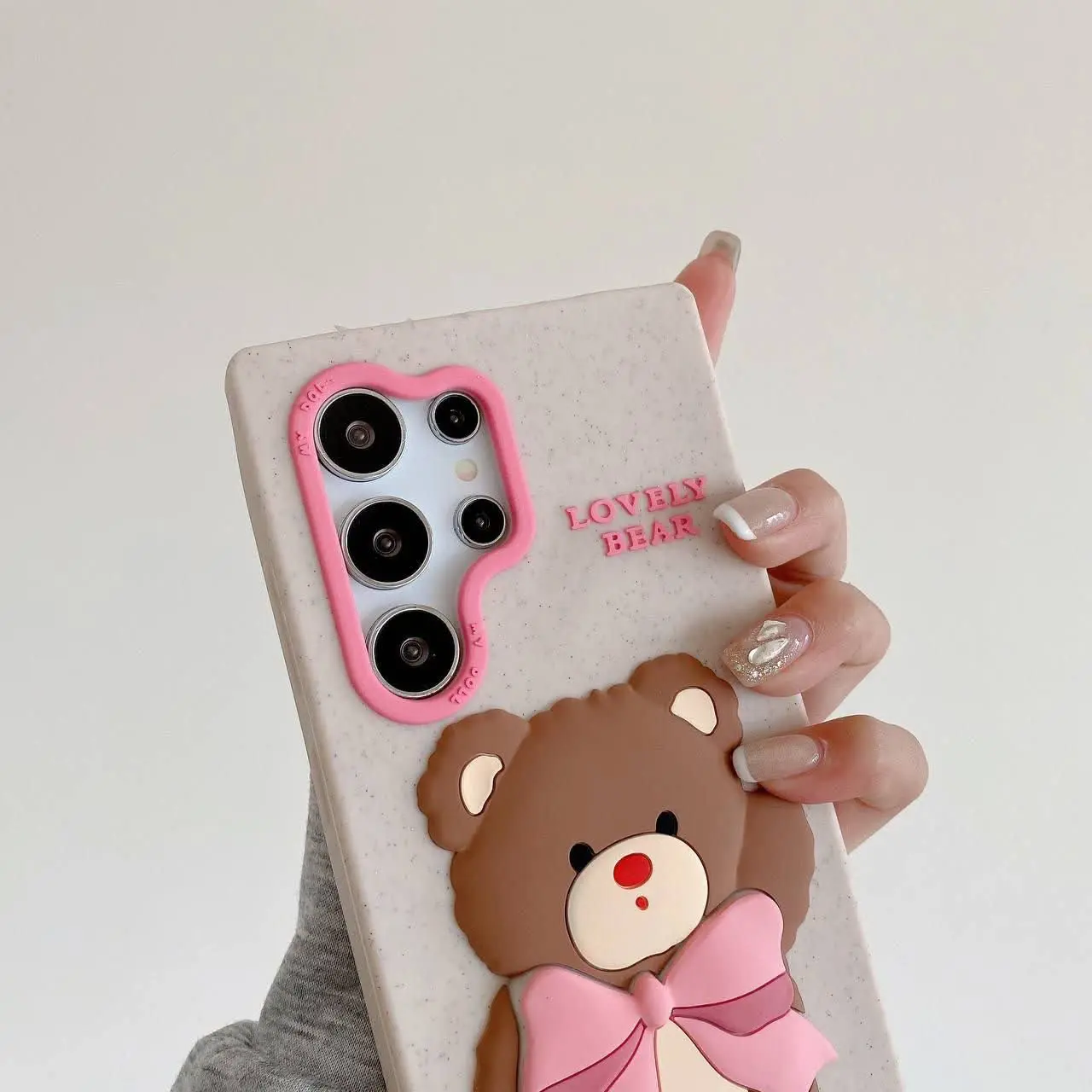 📱مدل قاب: قاب خرس پاپیونی سیلیکونی مخصوص انواع #سامسونگ #شیائومی 
