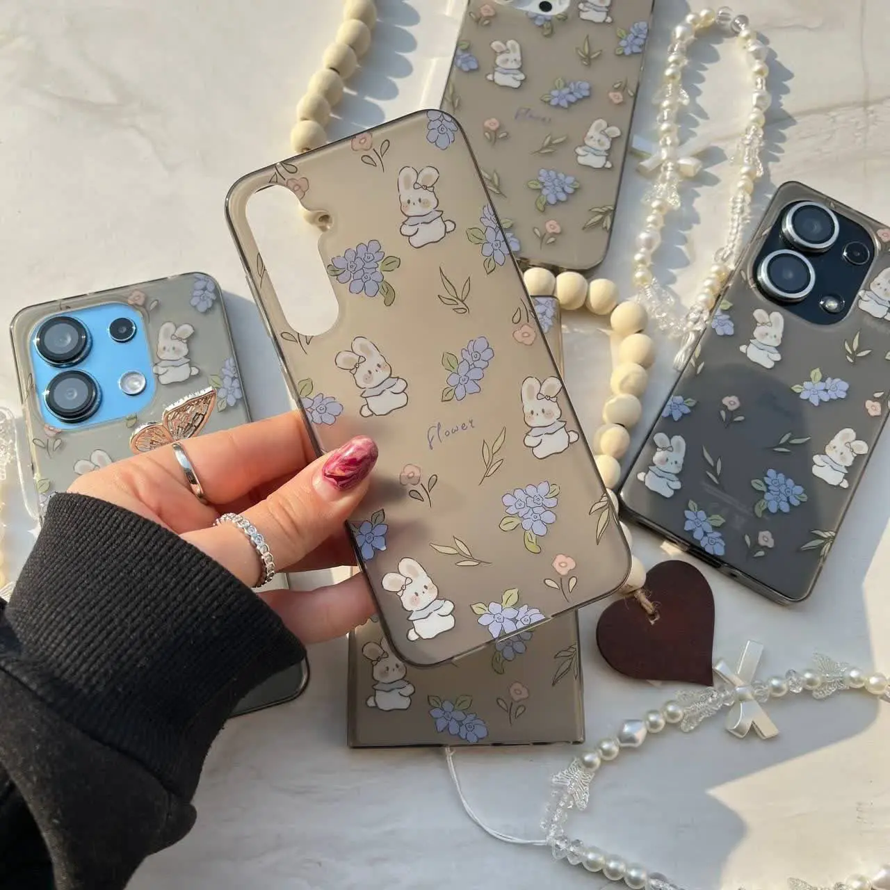 📱مدل قاب: #شفاف #گل #آویزدار #مات #خرگوش
