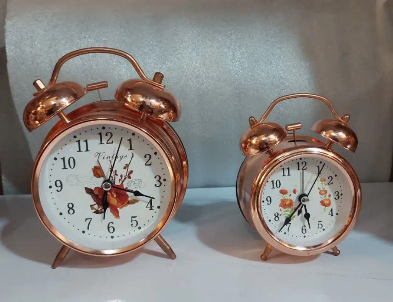 🍃🌺 ساعت زیبای آبکاری مسی در دو سایز 🌺🍃
