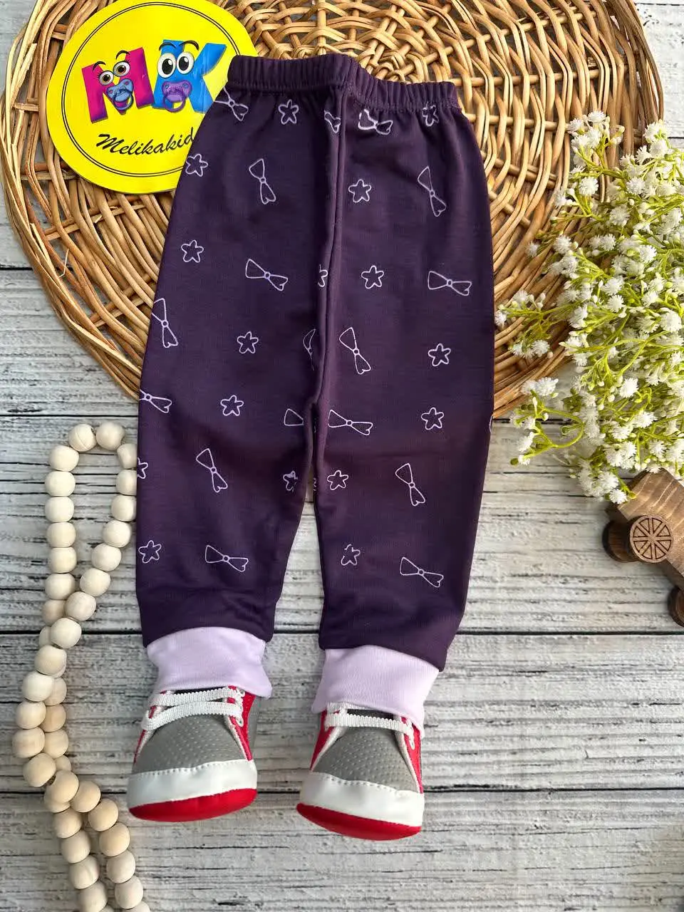 شلوار تک طرح خرگوش یاسی نوزادی و کودک کد ۱۲۰۲۲ 
