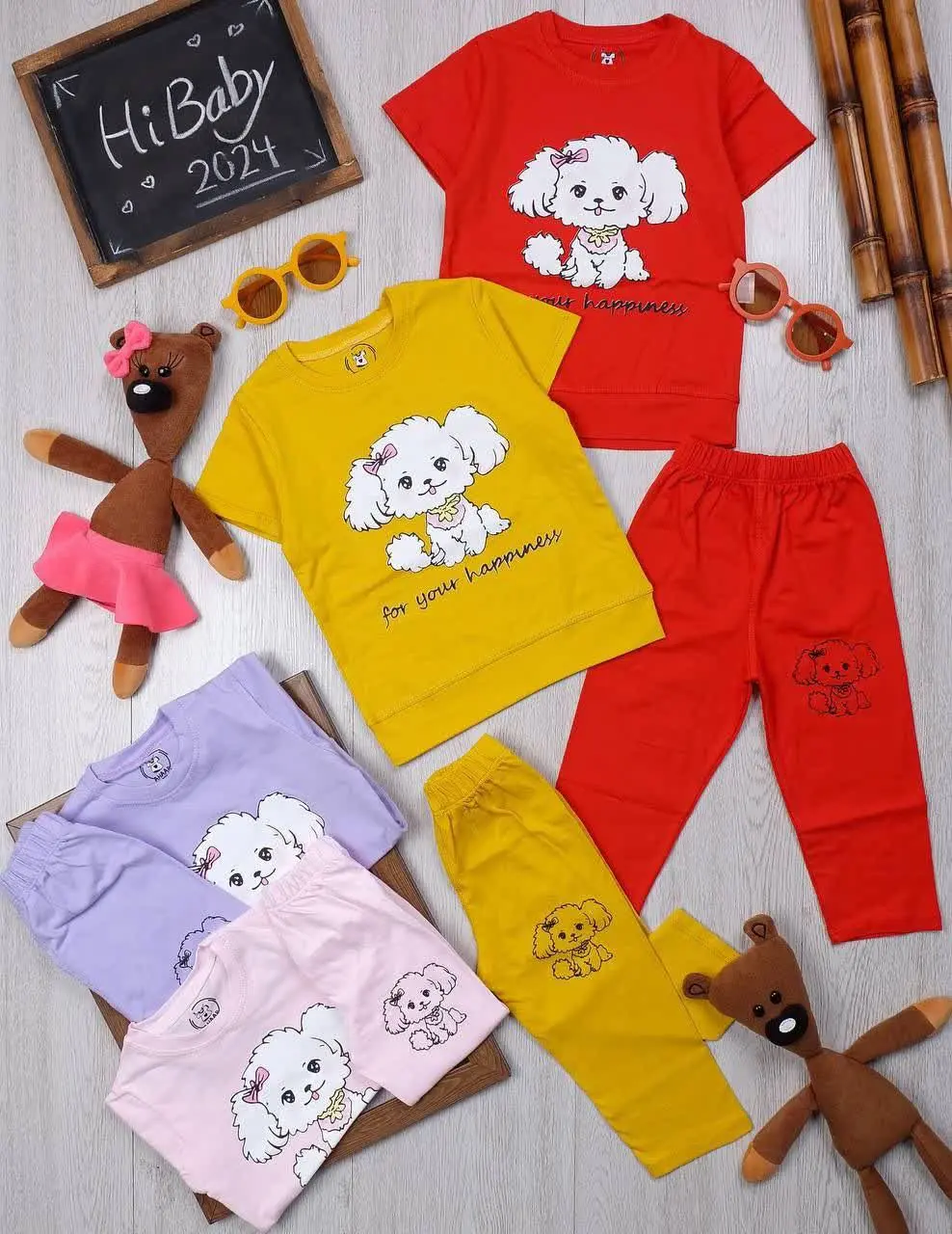 👫تیشرت و شلوارک طرح سگ پاپیون👫
