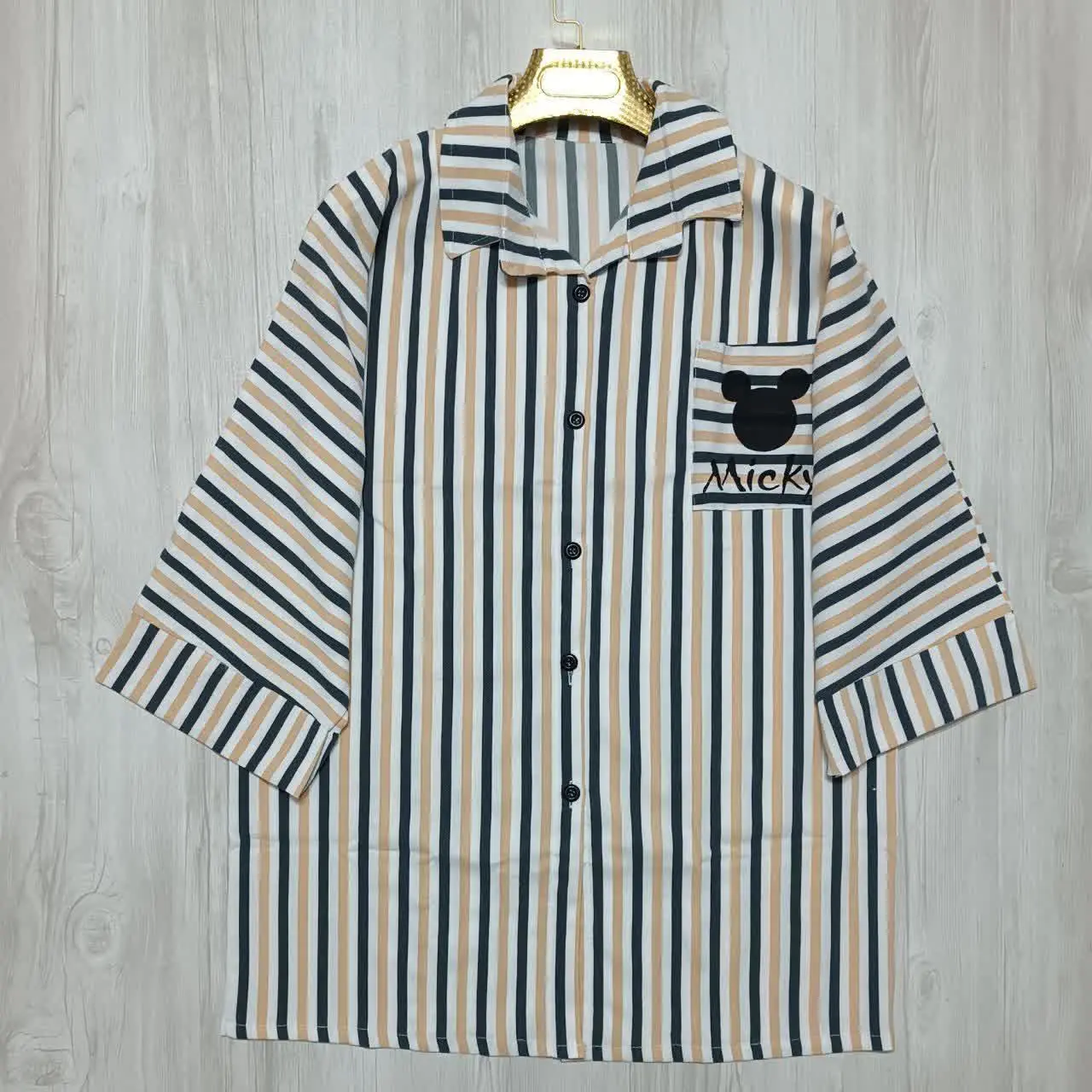 نام: شومیز مانتویی میکی راه راه🌱🎀
