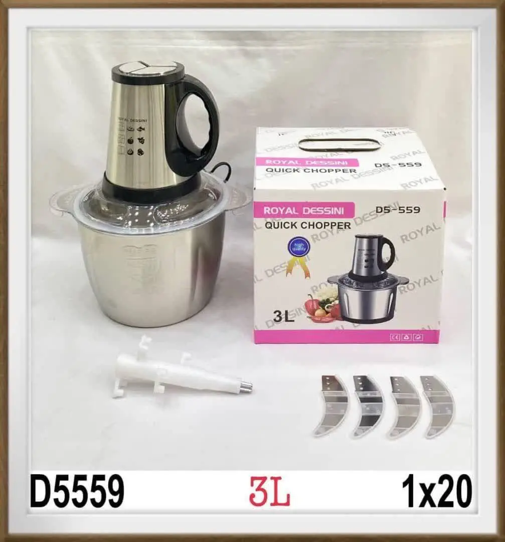 خردکن برقی ۳ لیتری دیسینی کاسه استیل
