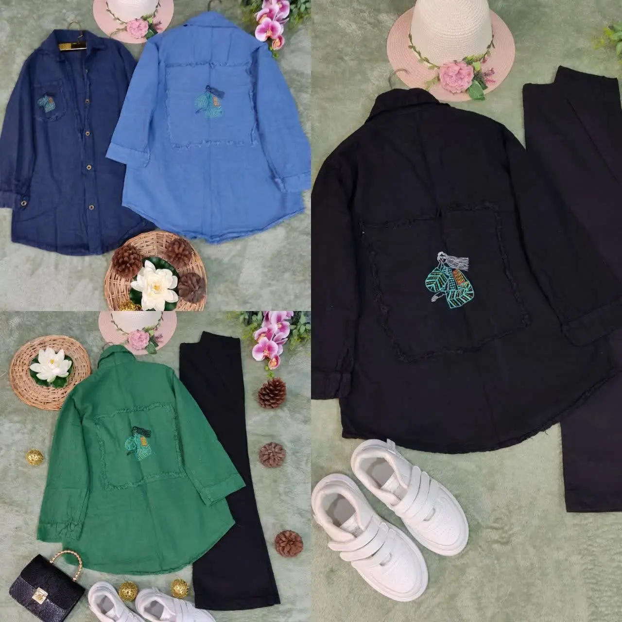 ❣نام: تونیک مانتویی گلدوزی دختر
