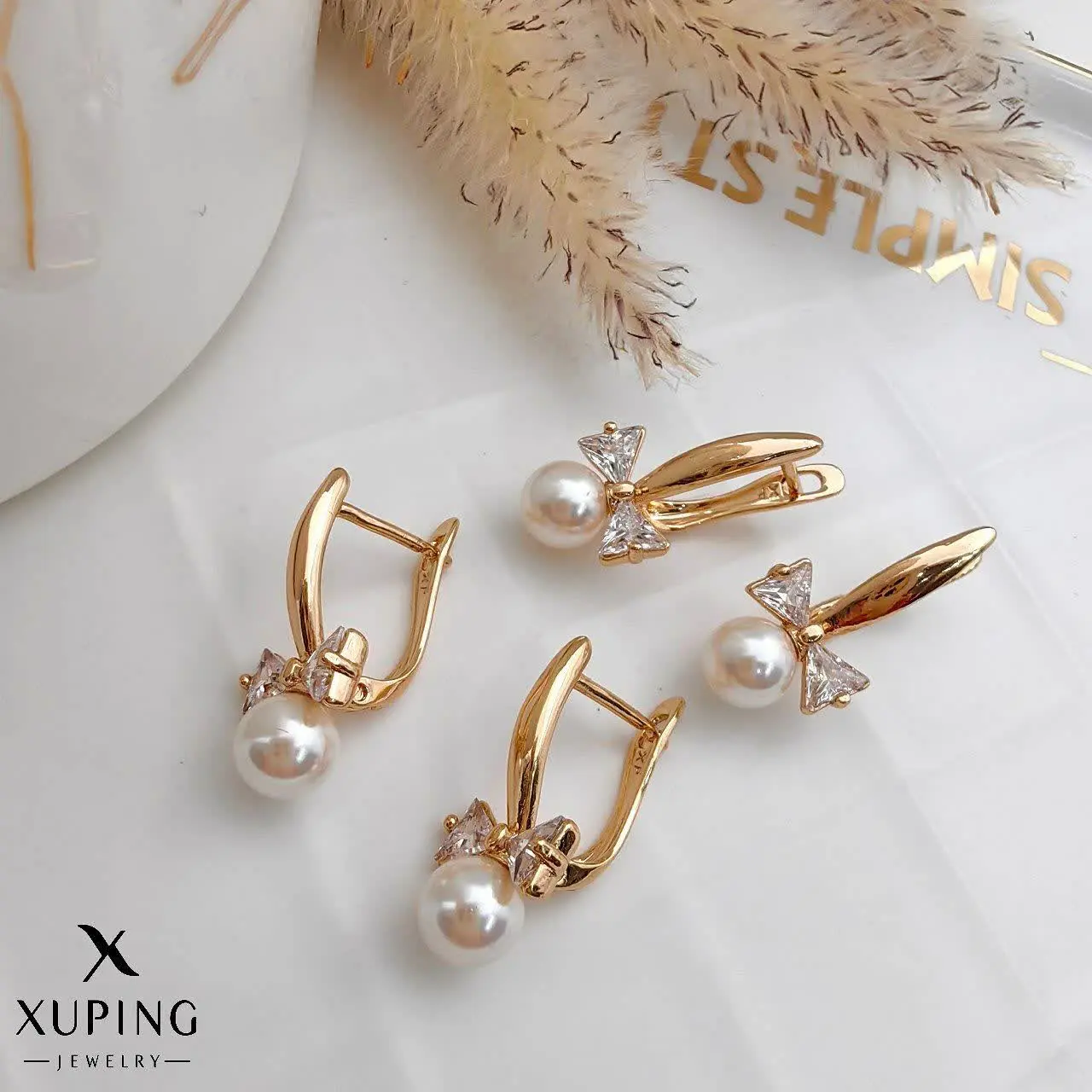 گوشواره مرواریدی پاپیونی ژو...