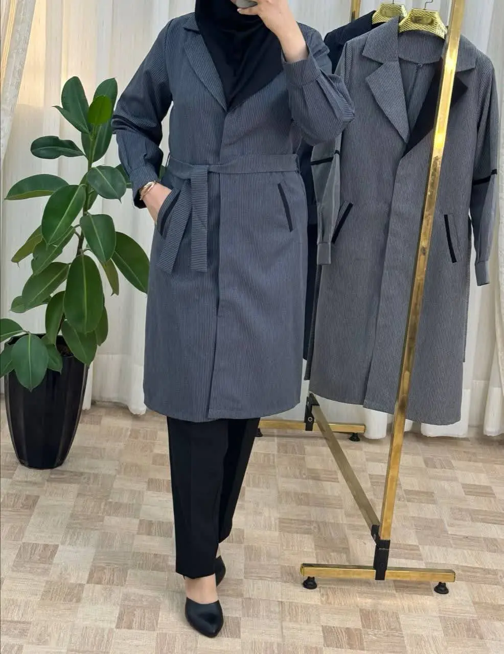 🔴نام: مانتو دانشجویی یقه دورنگ ریواز
