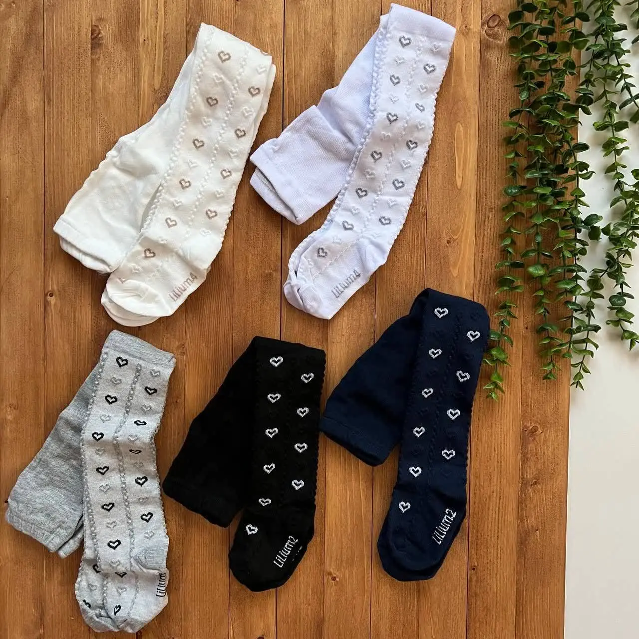 💞 جوراب شلواری قلبی دخترانه پاییزه 💞
