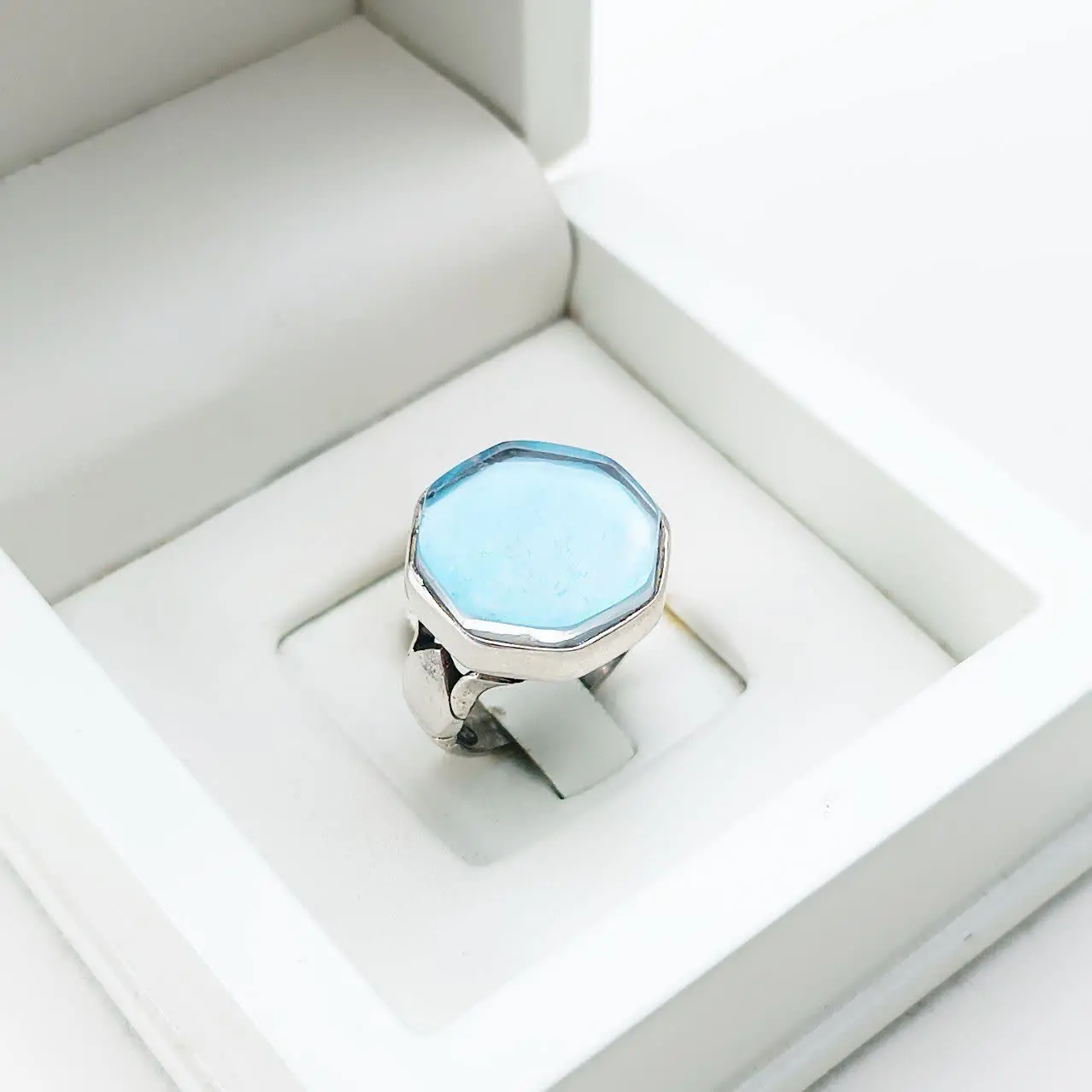 انگشتر نقره مردانه ۸ ضلعی