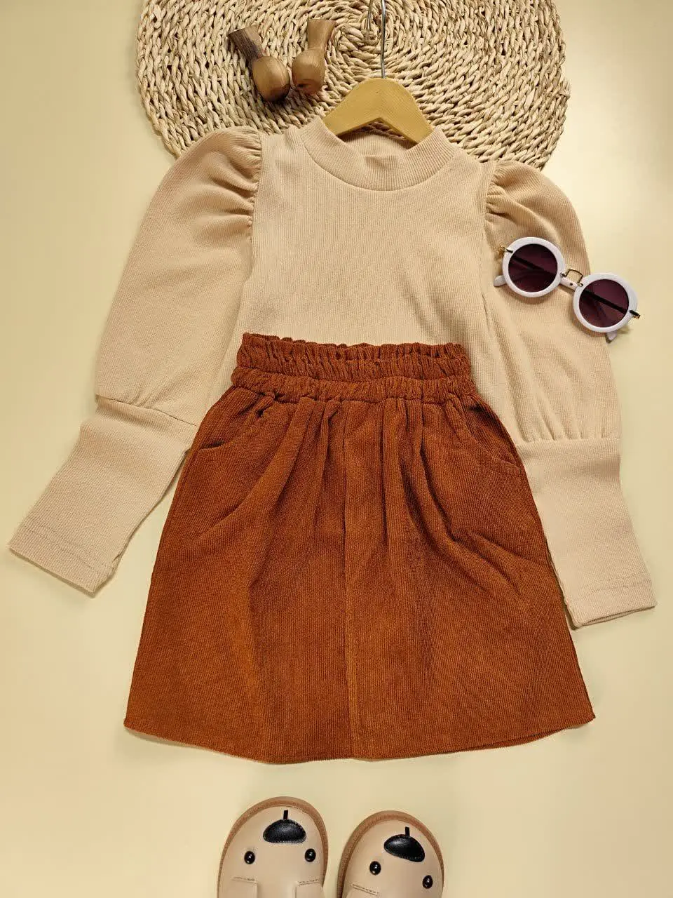 بلوز دامن مخمل کبریتی آتوسا
