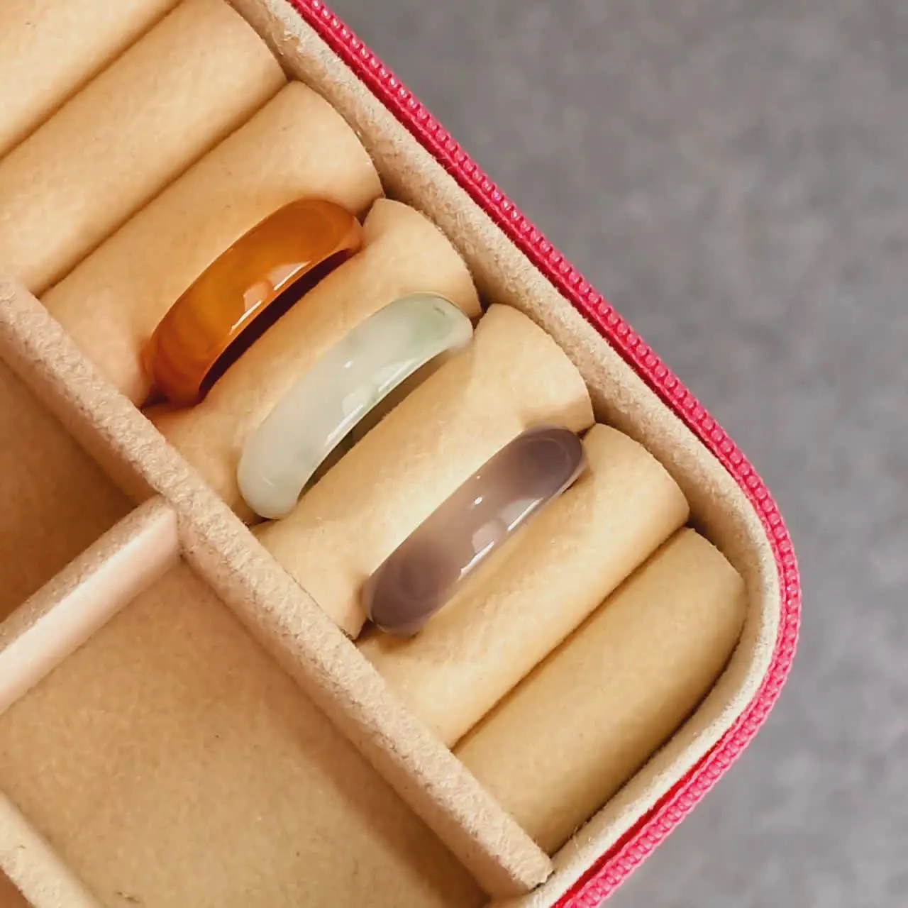 پک سه تایی رینگ‌ عقیق طبیعی
