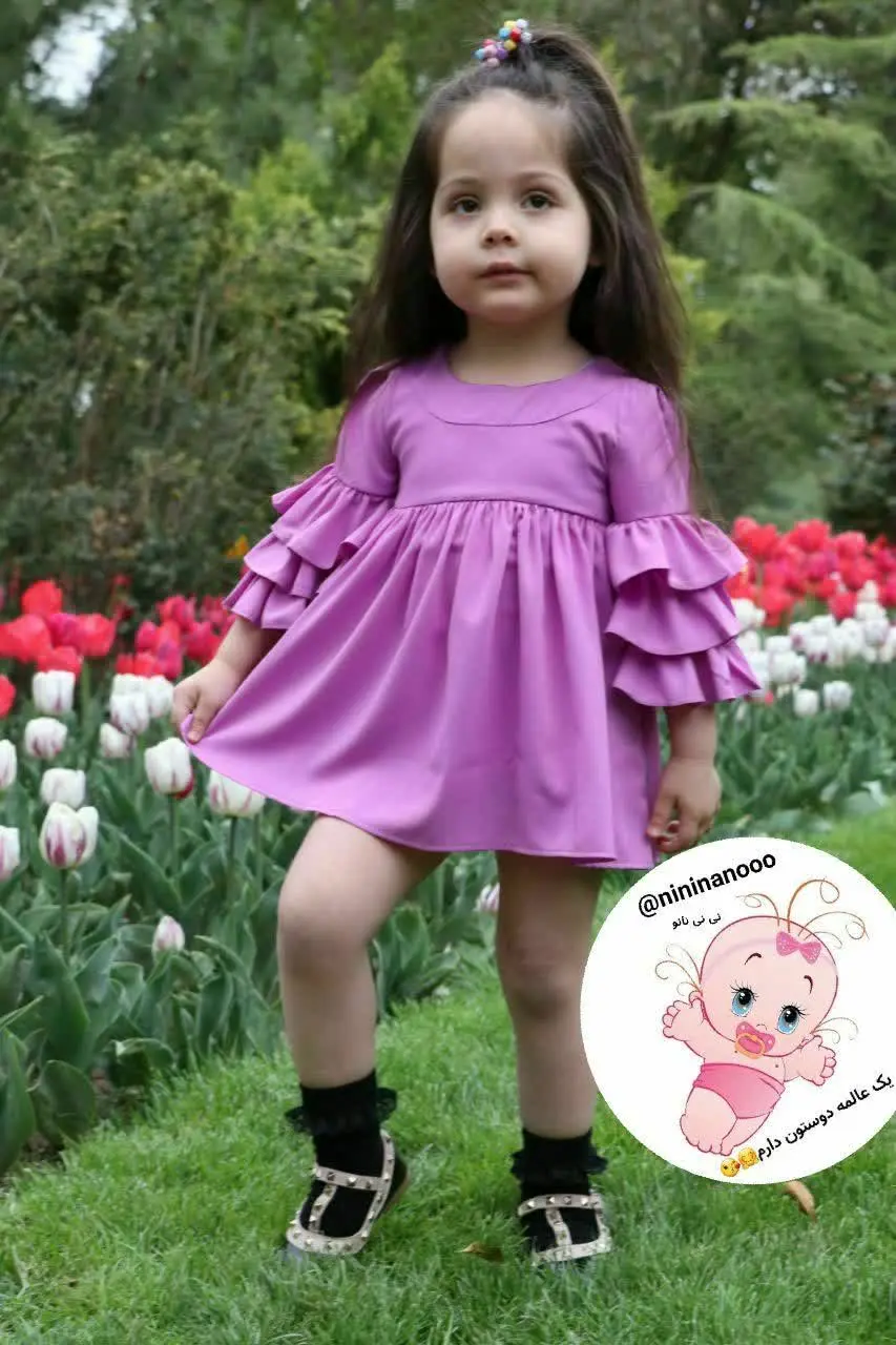 پیراهن آستین چین دار #عیدانه 
