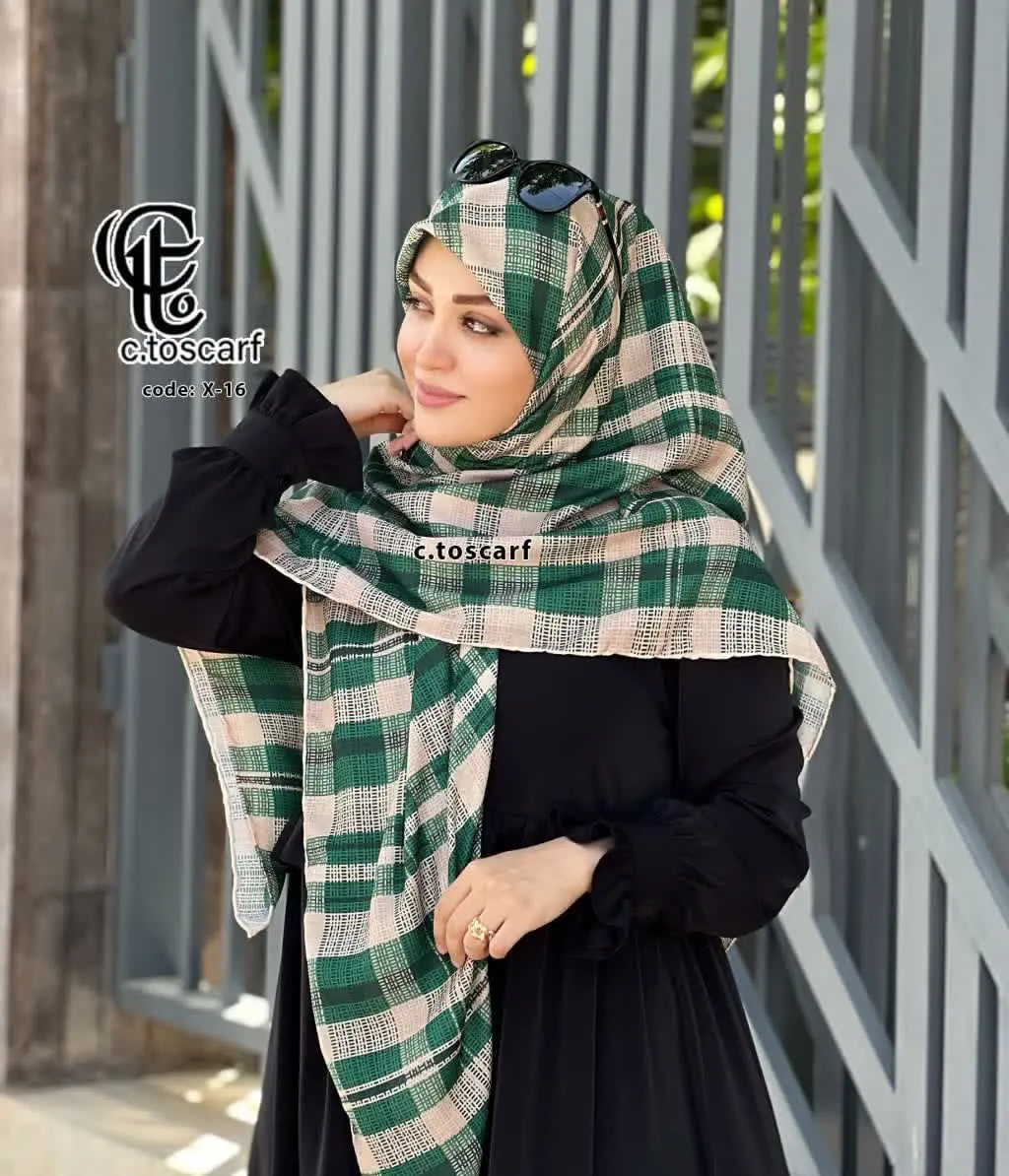 شارژ مجدد چهارخونه سبز و کرم
