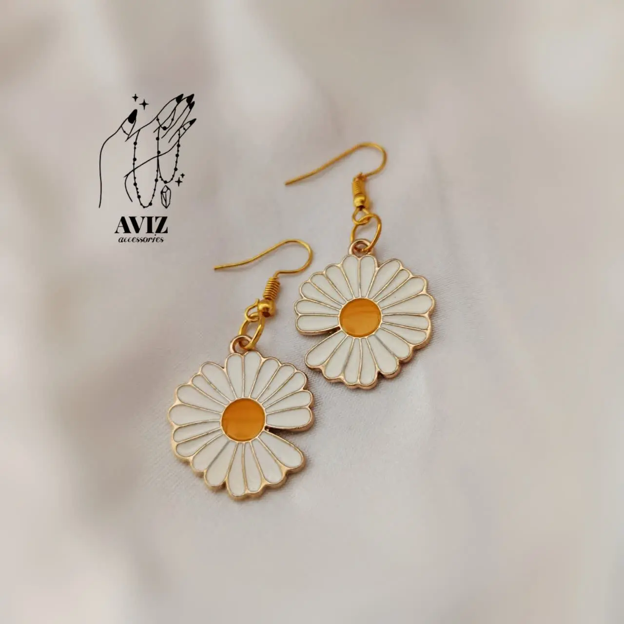 گوشواره طرح بابونه🌼🔗