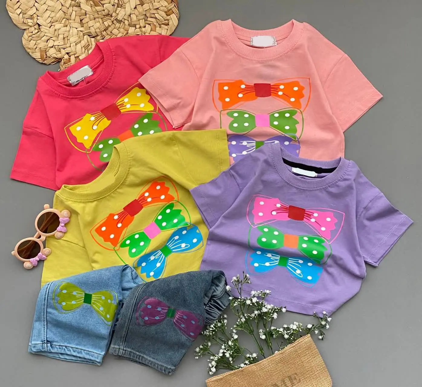 🔮ست تیشرت شلوارک دخترانه پاپیون🔮
