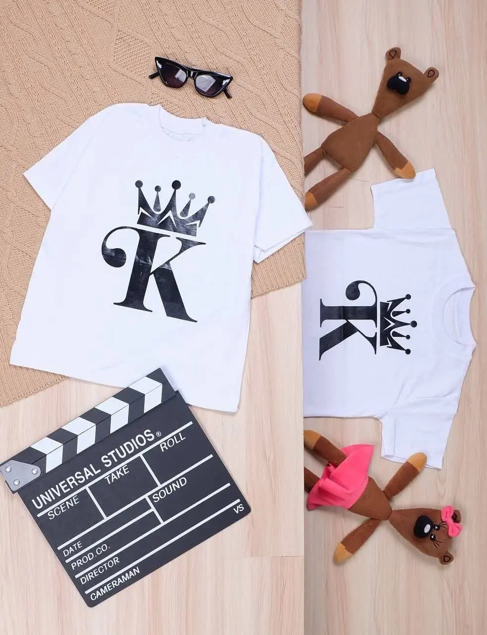 👫تیشرت تک سفید چاپ K تاجدار👫
