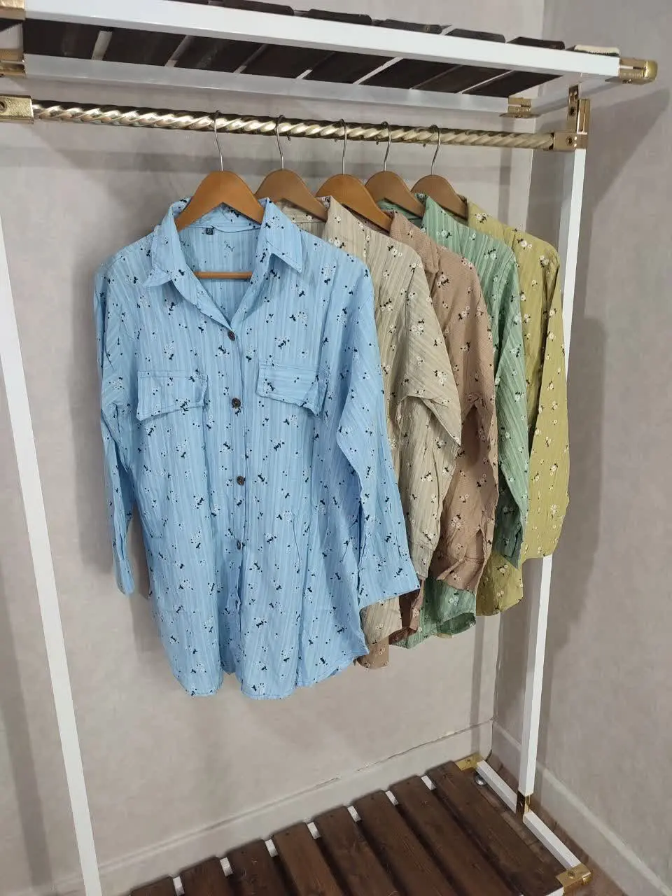 شومیز مانتویی گل گچی