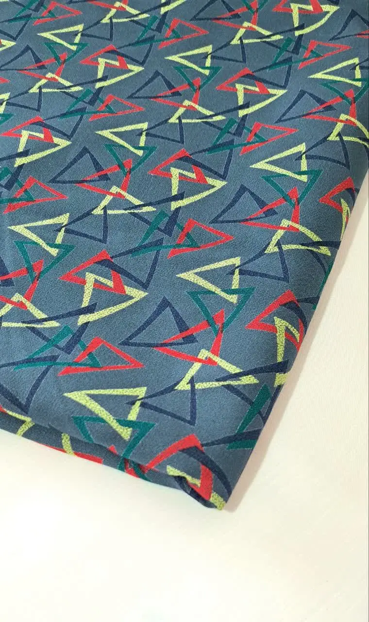 پارچه‌ی شانتون نخ (آبی) 
