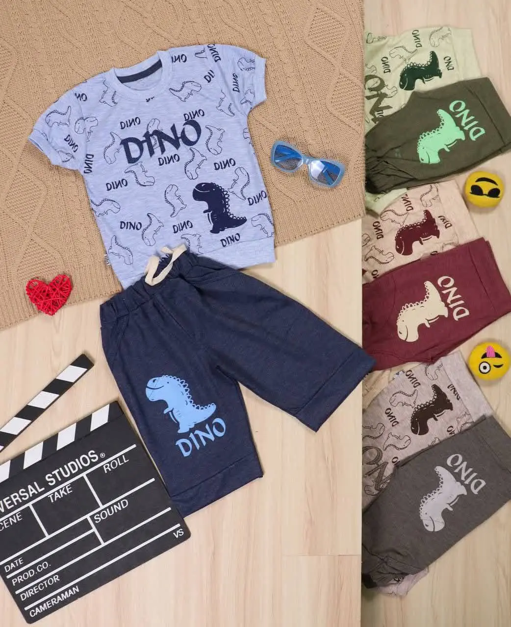 👫تیشرت و شلوارک گلدوزی DINO👫
