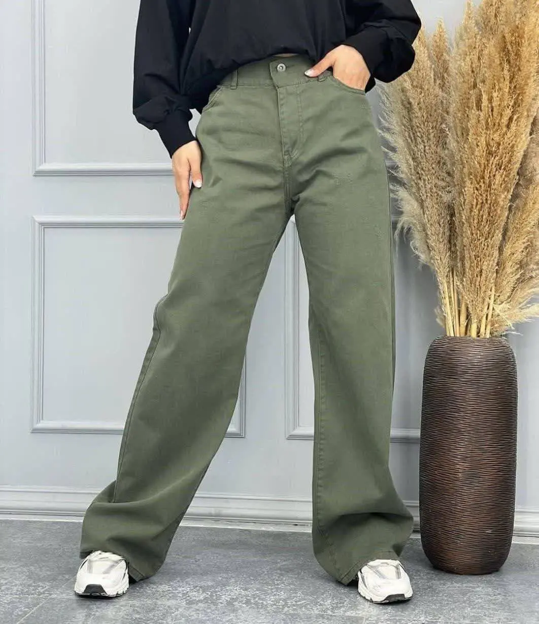 🔹 نام: شلوار کتان نیم بگ