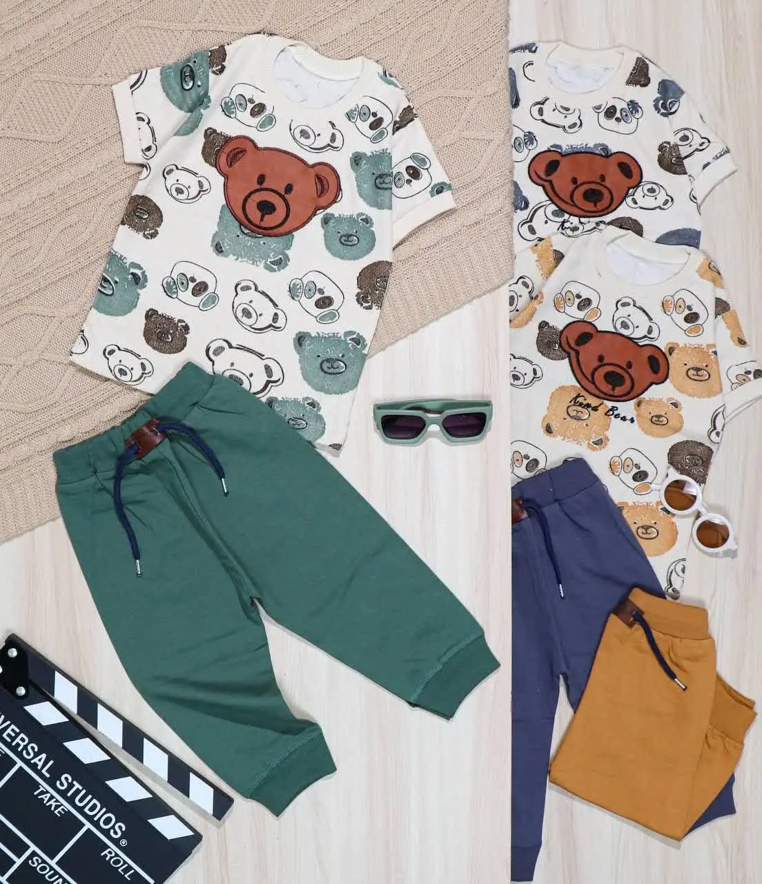 👫تیشرت و شلوار ماندانا گلدوزی کله خرس👫
