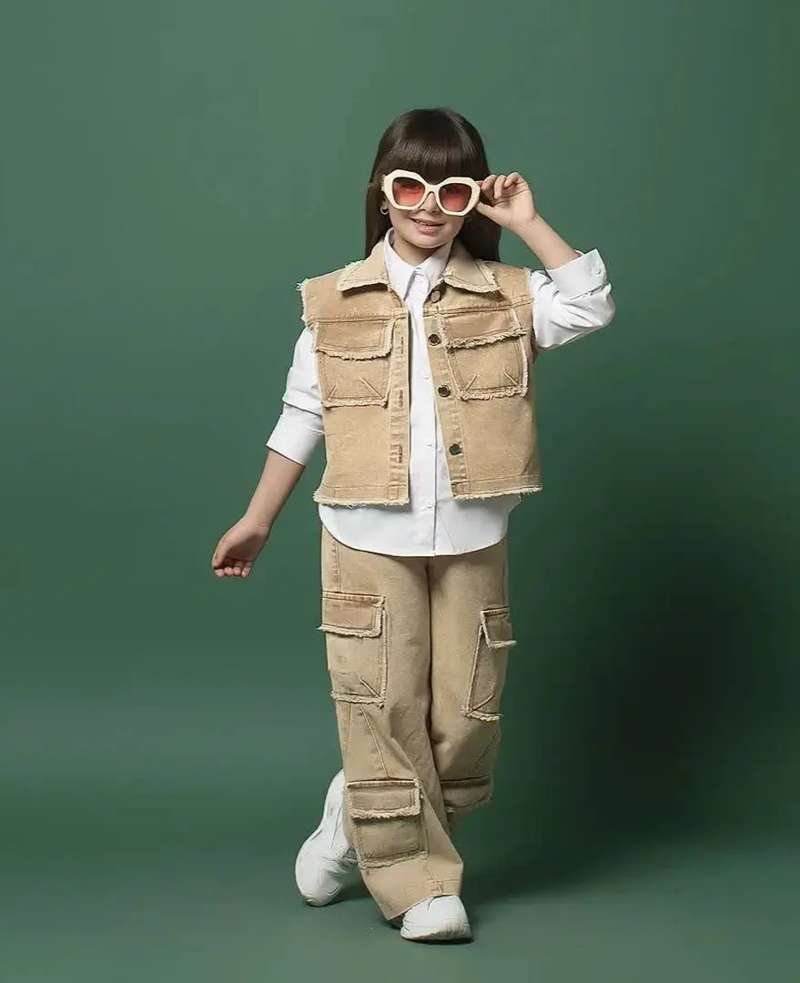 سه تیکه ژیله و شلوار دخترانه ویشا
